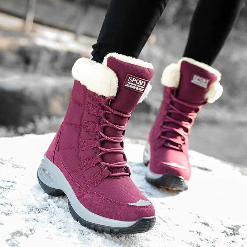 Women's Waterproof Platform Snow Boots – Warm Fur Ankle Boot Women's Snow Boots Axl