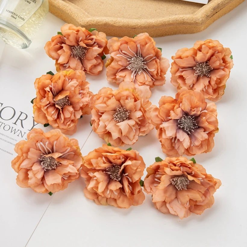 Silk Peony Artificial Flower Heads 10/30 Pcs – Wedding & Home Décor Artificial Flower Heads Axl color 11 10pieces