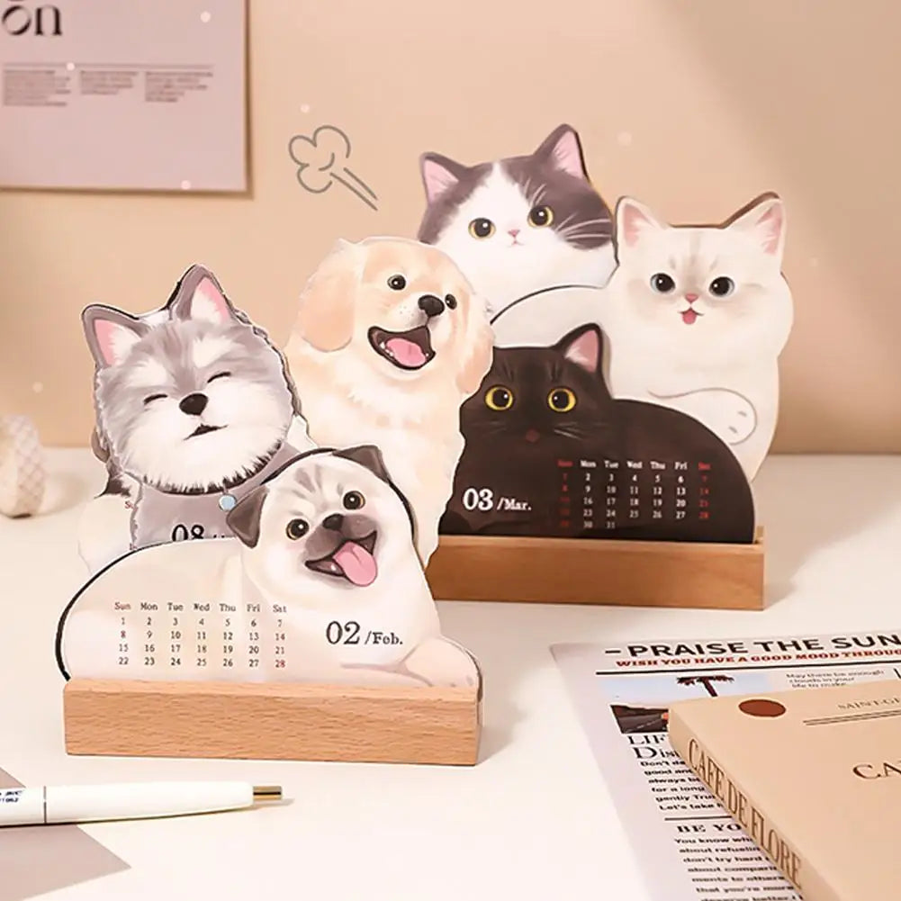 2026 Cat & Dog Desk Calendar – Monthly Planner & To-Do List Desk Calendar Axl