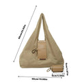 Foldable PU Leather Tote Bag for Women – Keychain Purse Foldable Tote Bag Axl Khaki