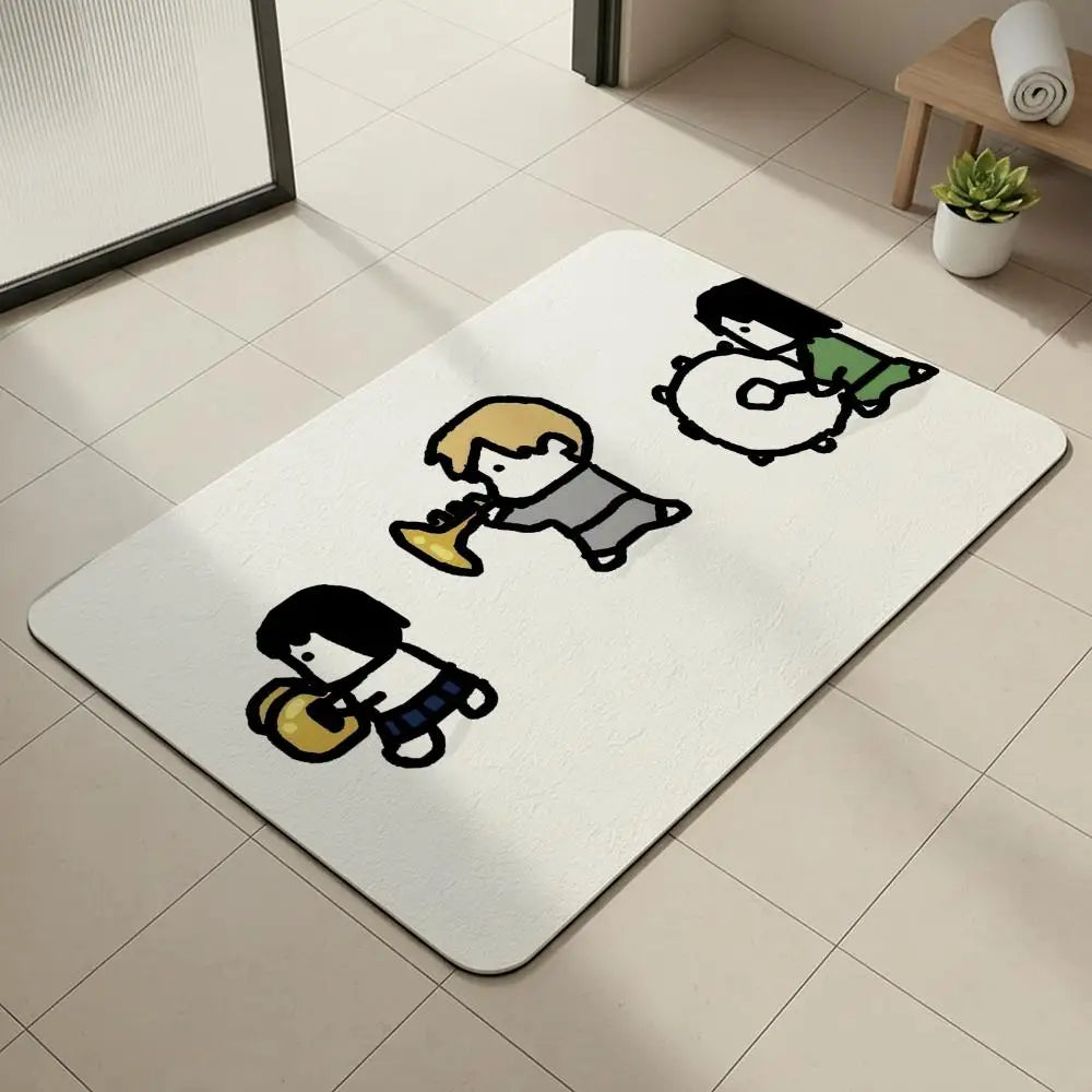 Mob Psycho 100 Diatomite Bath Mat – Quick Dry & Anti-Slip Diatomite Bath Mat Axl White10 30x45cm