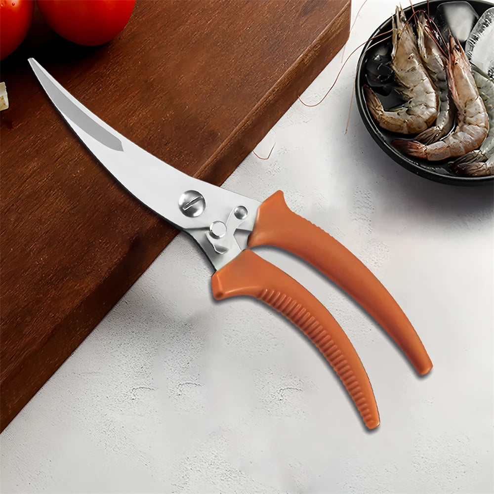 Professional Stainless Steel Kitchen Scissors & Heavy-Duty Shears Kitchen Scissors Axl Scissors-Orange