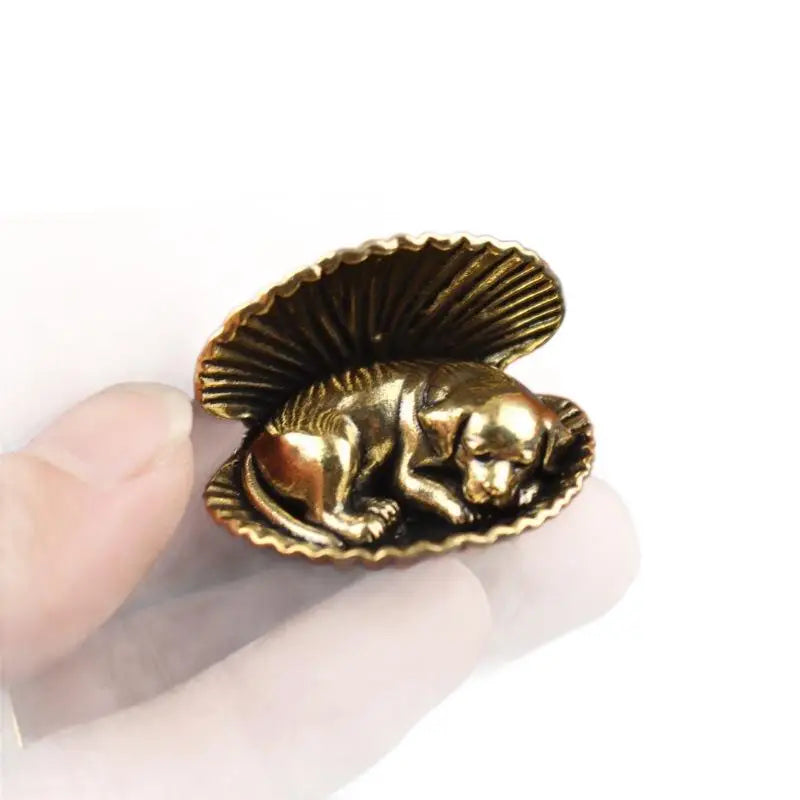 Retro Alloy Dachshund in Shell Figurine | Mini Desktop Ornament Decorative Figurine Axl Default Title