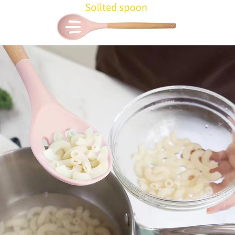 Silicone Skimmer Slotted Serving Spoon – Eco-Friendly Kitchen Tool Silicone Kitchen Utensil Axl