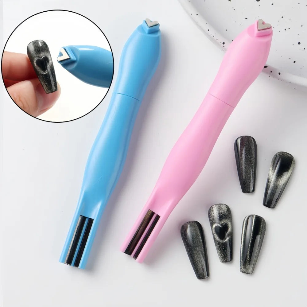 3-in-1 Cat Eye Nail Magnet Pen | Heart & 3D Nail Art Tool Nail Art Magnet Axl