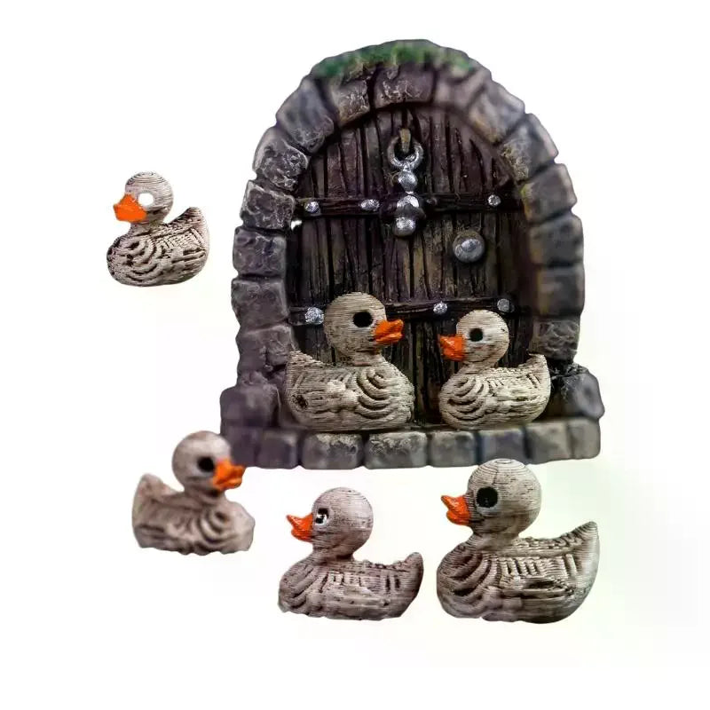 20 Pcs Skull Duck Resin Figurines | Gothic Halloween Decor Resin Figurine Set Axl