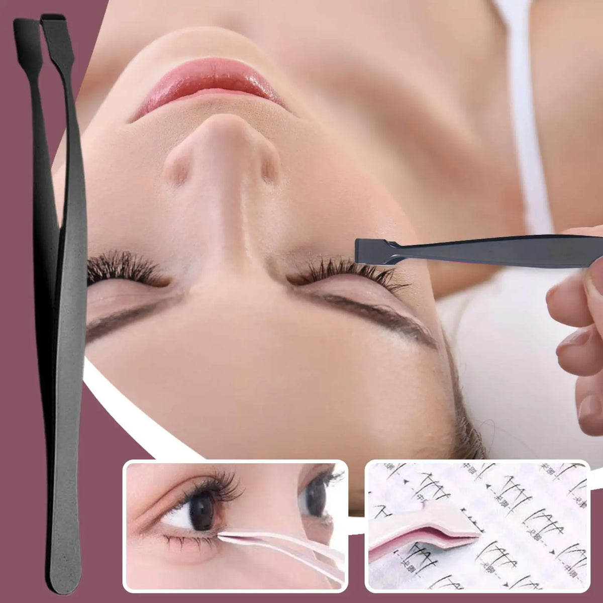 Non-Slip Eyelash Cluster Applicator Tweezers | Lash Tool Eyelash Applicator Tool Axl