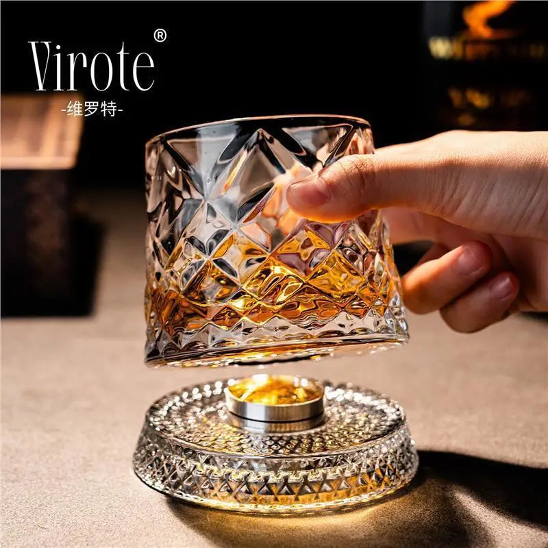Tumbler Rotating Wine Glass – Non-Spill Swivel Whiskey Cup Swivel Drinkware Axl