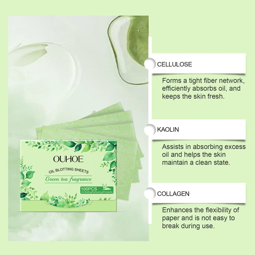 100-Pack Facial Oil Blotting Sheets – Matte Skin Control Facial Blotting Sheets Axl