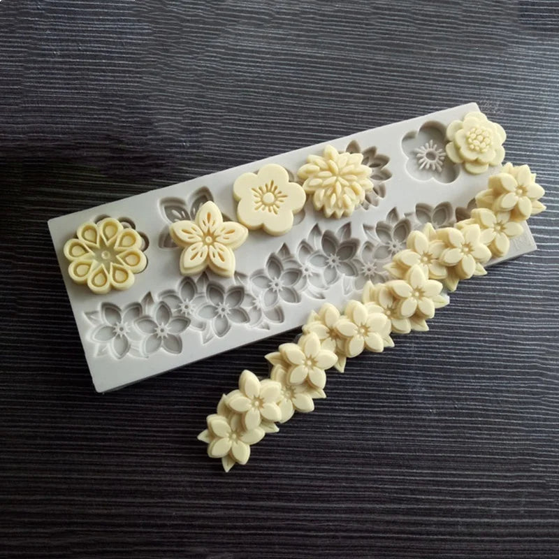 Flower Fondant Silicone Mold – DIY Cake & Candy Decoration Fondant Silicone Mold Axl Default Title