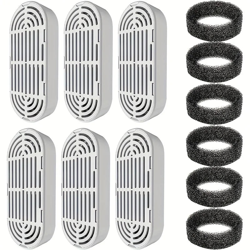 KEMORELA Cat Fountain Pre-Filter Sponges 6/12/18 Pack Pet Fountain Filter Axl White Black 6PCS No plug
