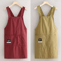 2-Pack Kitchen Cross Apron – Breathable with Large Pocket Kitchen Apron Set Axl Red Khaki -2pcs Asian One-size