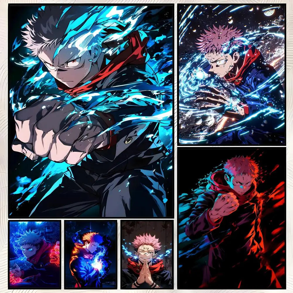 Yuji Itadori Self-Stick Anime Wall Poster – Waterproof HD Art Anime Wall Poster Axl
