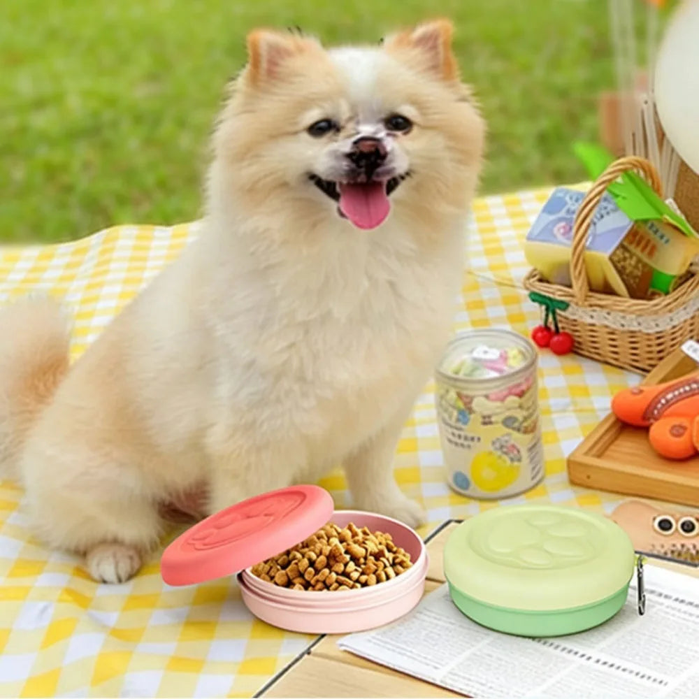 Portable Dog Travel Bowl with Carabiner Hook | Pet Feeder Dog Travel Bowl Axl