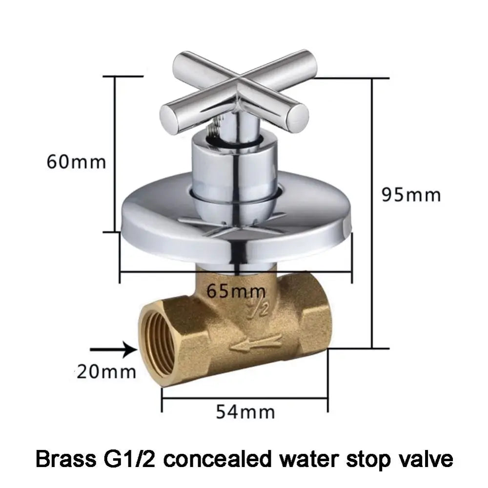 Brass Concealed Shower Stop Valve 1/2" 3/4" Shutoff Fitting Shower Stop Valve Axl