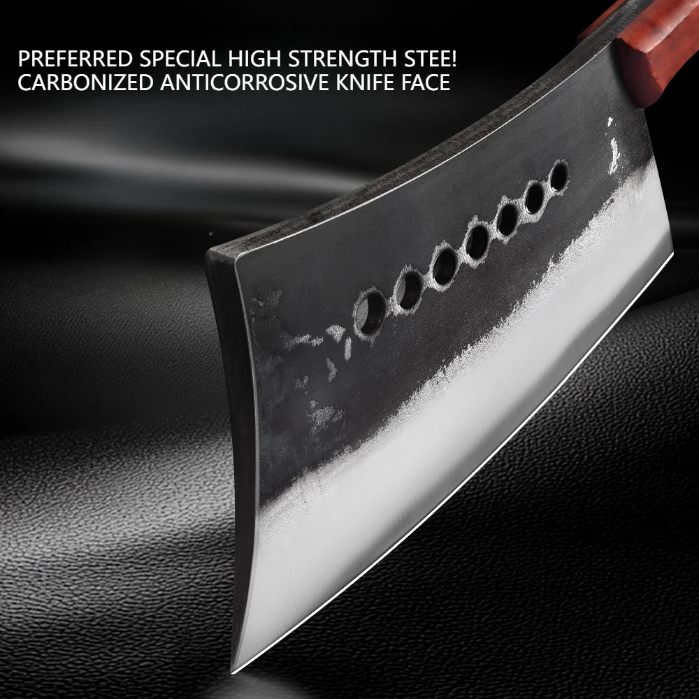 PLYS Hand Forged Bone Chopping Knife – High Manganese Steel Bone Chopping Knife Axl