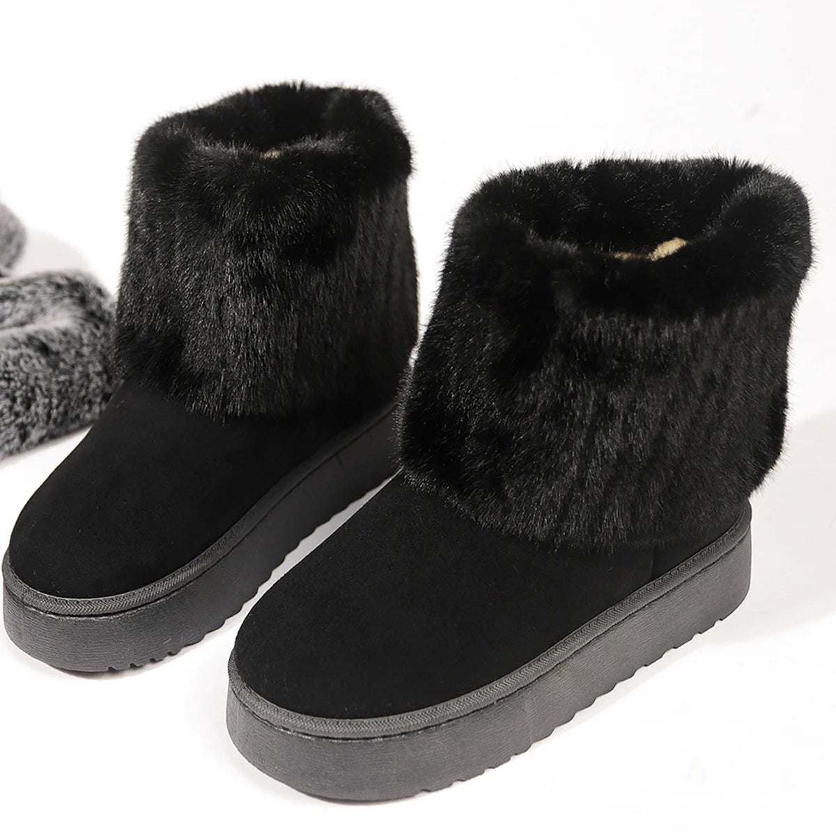 Women's Slip-On Plush Snow Boots – Warm Black Ankle Boots Women's Snow Boots Axl black 39