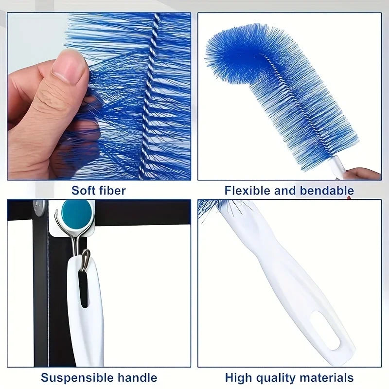 Long Fan Cleaning Brush – Flexible, Reusable PP Bristle Tool Cleaning Brush Axl