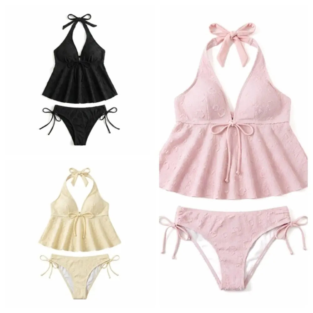 Y2K Halter Neck Bowknot Bikini Set – Two-Piece Swimsuit S–XL Two-Piece Bikini Set Axl