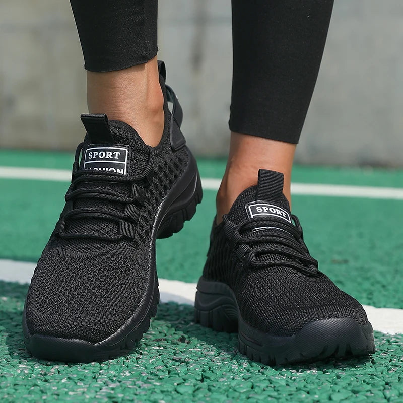 Women's Cushioned Knit Mesh Running Sneakers | AZGB Women's Running Shoes Axl