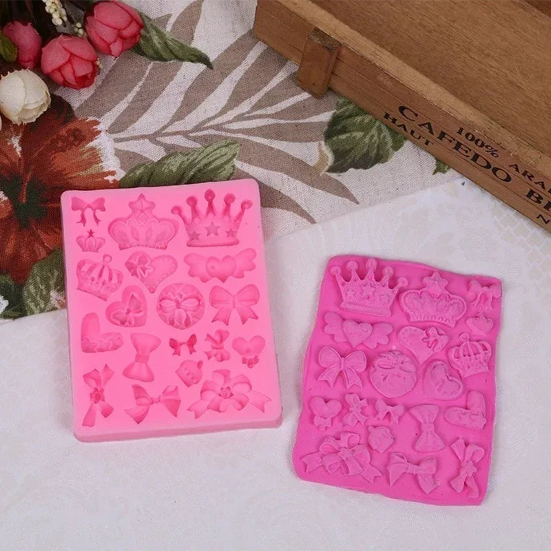 Crown Bowknot Silicone Mold – Chocolate Candy Fondant Baking Silicone Baking Mold Axl