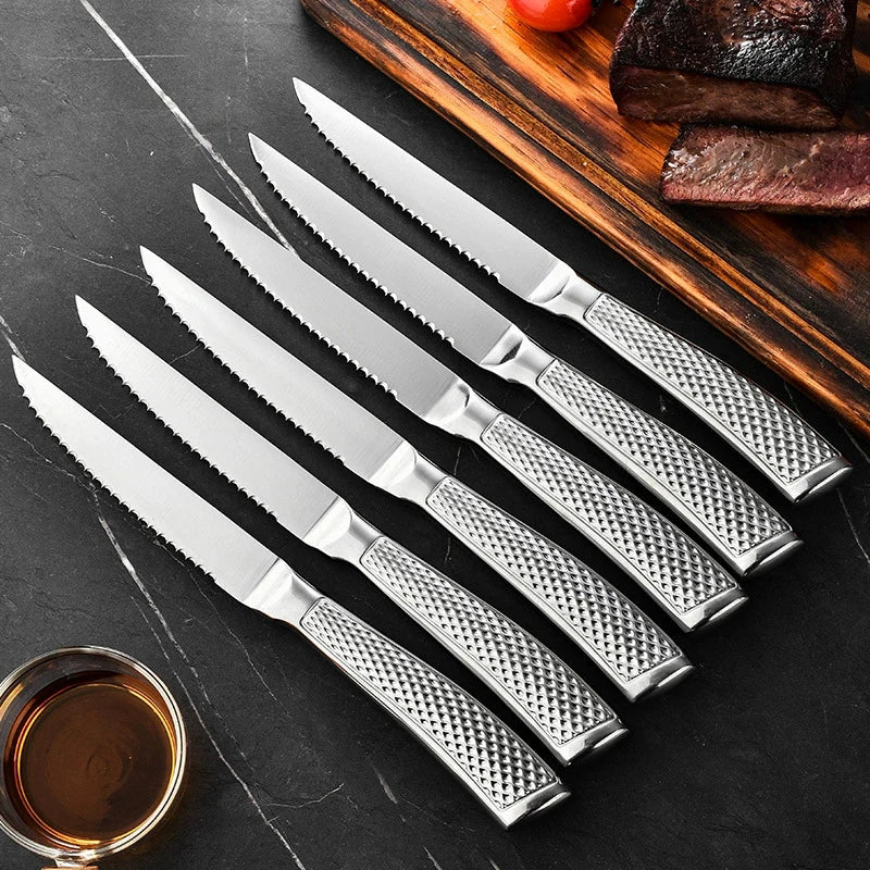 Stainless Steel Steak Knife Set – Serrated Knives 1, 3 or 6 Piece Steak Knife Set Axl