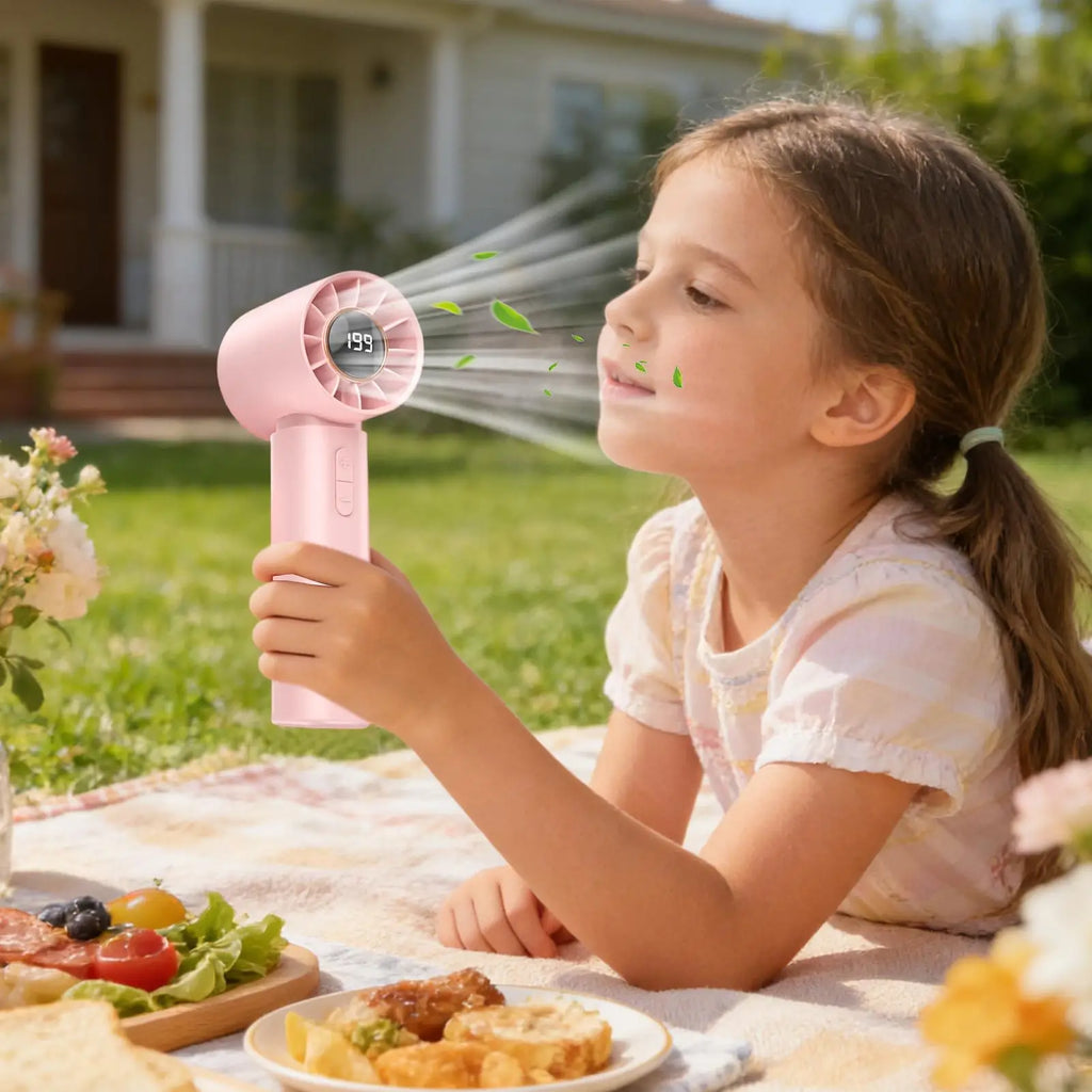 Rechargeable Handheld Fan 5-Speed Digital Display | Portable Handheld Fan Axl
