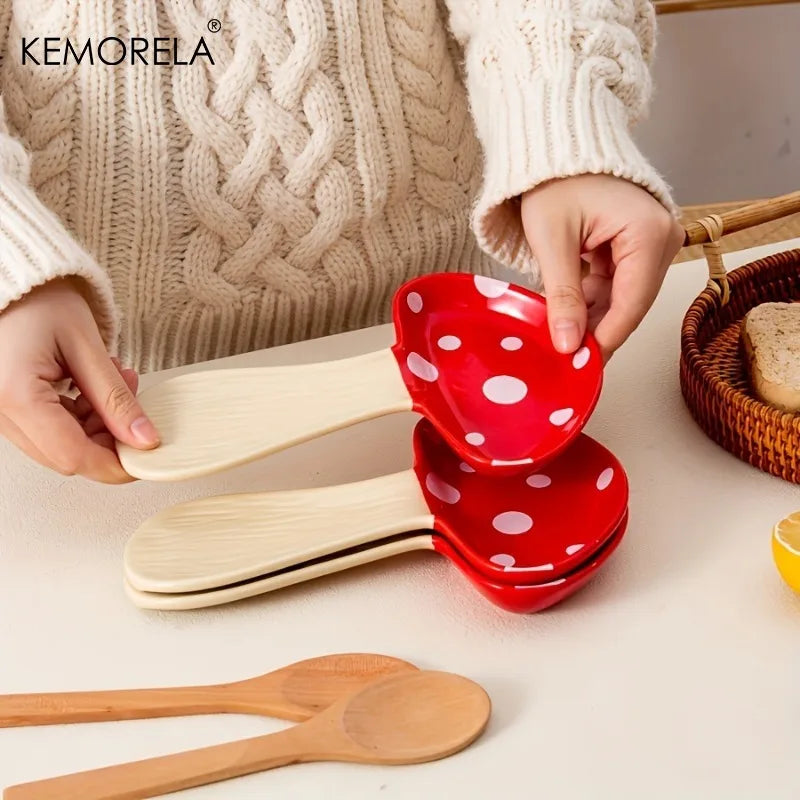 KEMORELA Ceramic Mushroom Spoon Rest – Kitchen Gift Ceramic Spoon Rest Axl