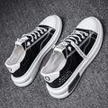 Men's Canvas Lace-Up Sneakers – Breathable Casual Walking Shoes Canvas Sneakers Axl black 44