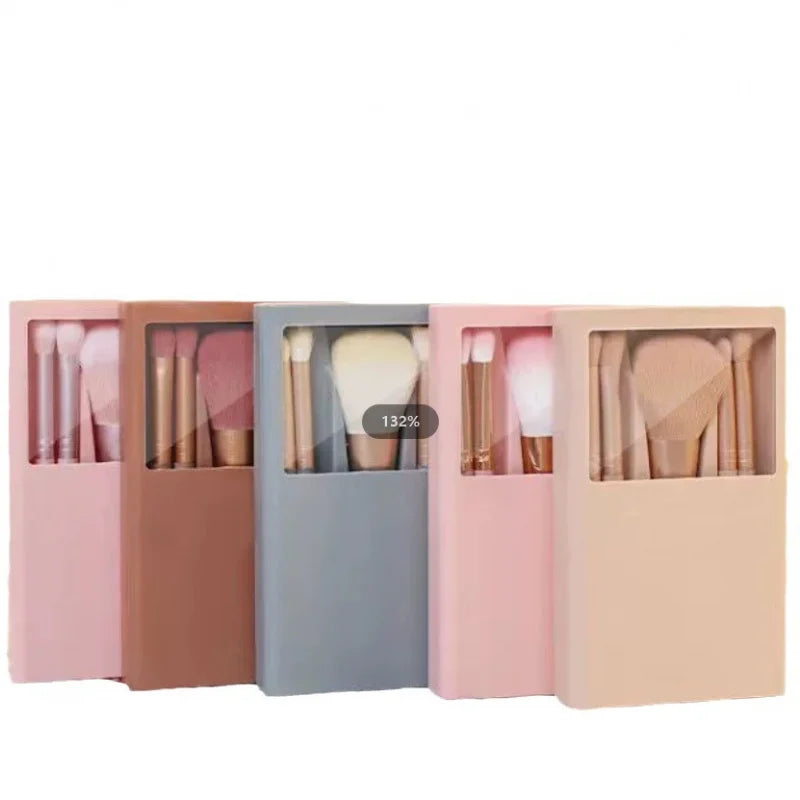 5-Piece Mini Makeup Brush Set with Mirror Box | Portable Makeup Brush Set Axl