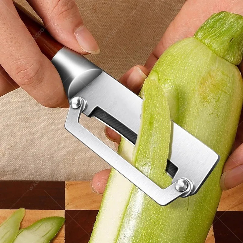 WXCOO Stainless Steel Chef Cleaver & Peeler Set | Wood Handle Chef Cleaver Set Axl