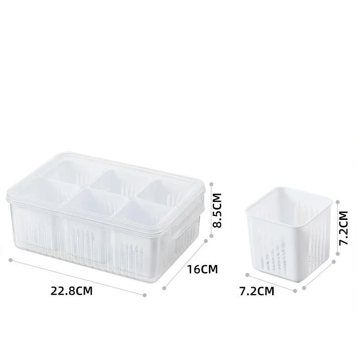 Fridge Fresh-Keeping Drain Box – Garlic Veggie Organizer Food Storage Container Axl