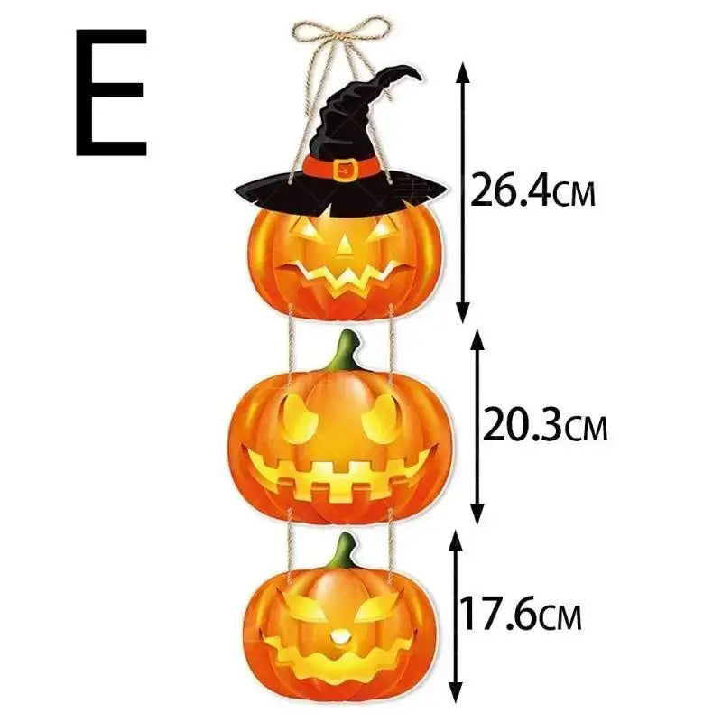 Halloween Hanging Door Sign – Ghost Pumpkin Witch Bat Decor Halloween Door Sign Axl E