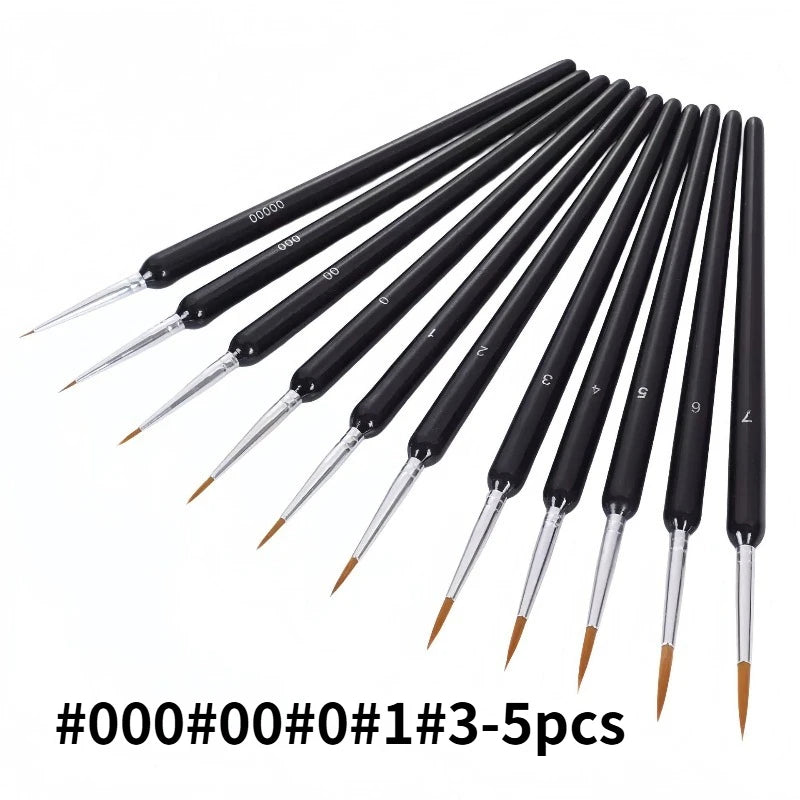 Miniature Paint Brush Set – Fine Detail Nylon Brushes 3/5/6pc Miniature Paint Brush Set Axl C-5pcs