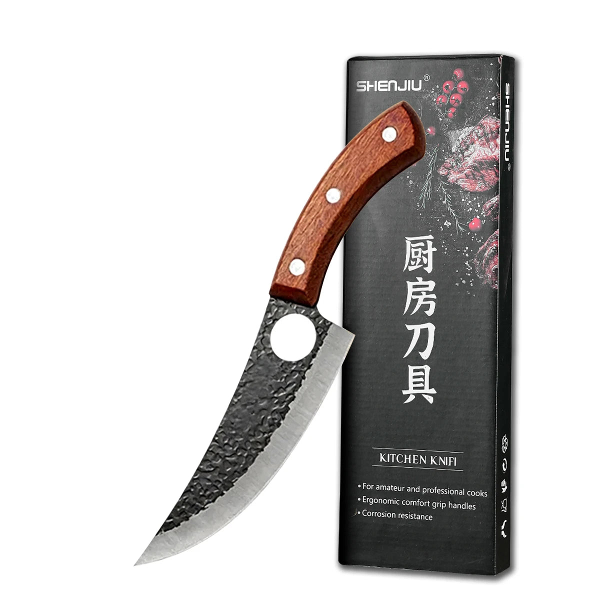 SHENJIU Hand Forged Boning Knife – Full Tang Butcher Knife Boning Knife Axl