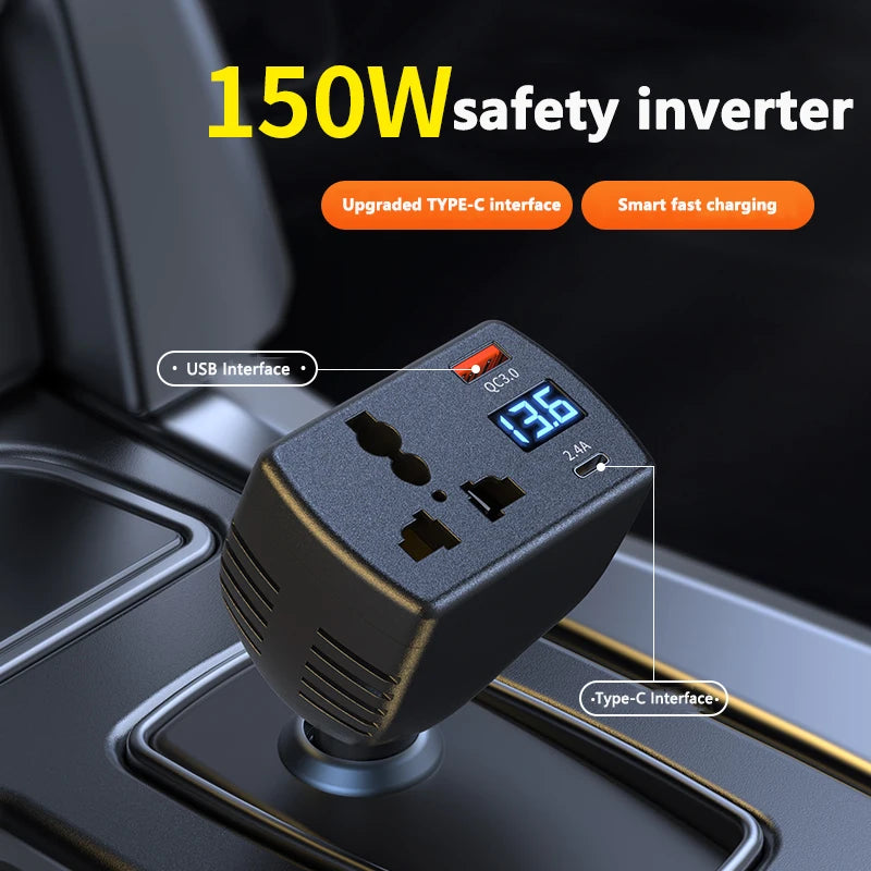150W Car Power Inverter DC 12V/24V to 220V AC + USB Charger Car Power Inverter Axl