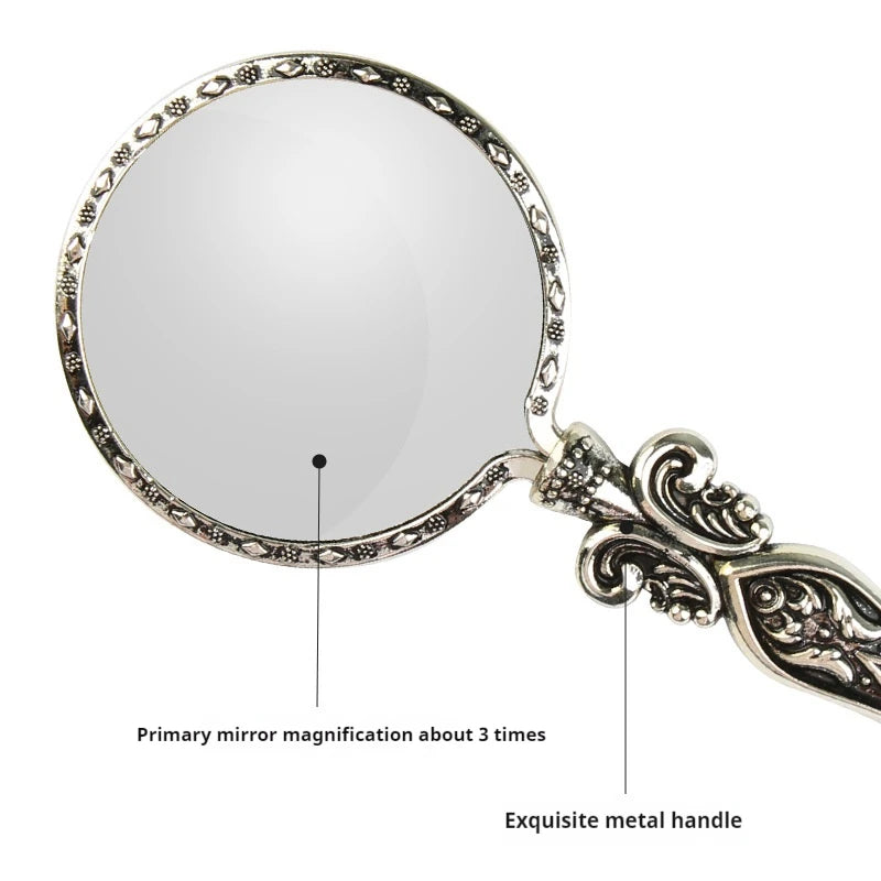 Vintage Metal Handle Handheld Magnifying Glass – Portable Loupe Handheld Magnifying Glass Axl