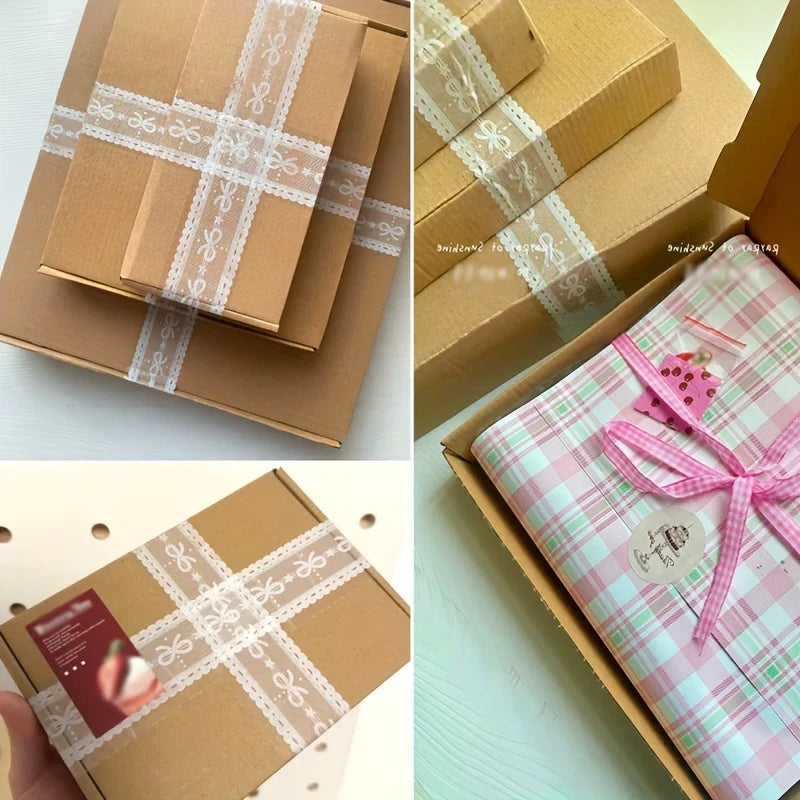 Elegant Floral Decorative Transparent Tape – Gift Wrapping Decorative Tape Axl