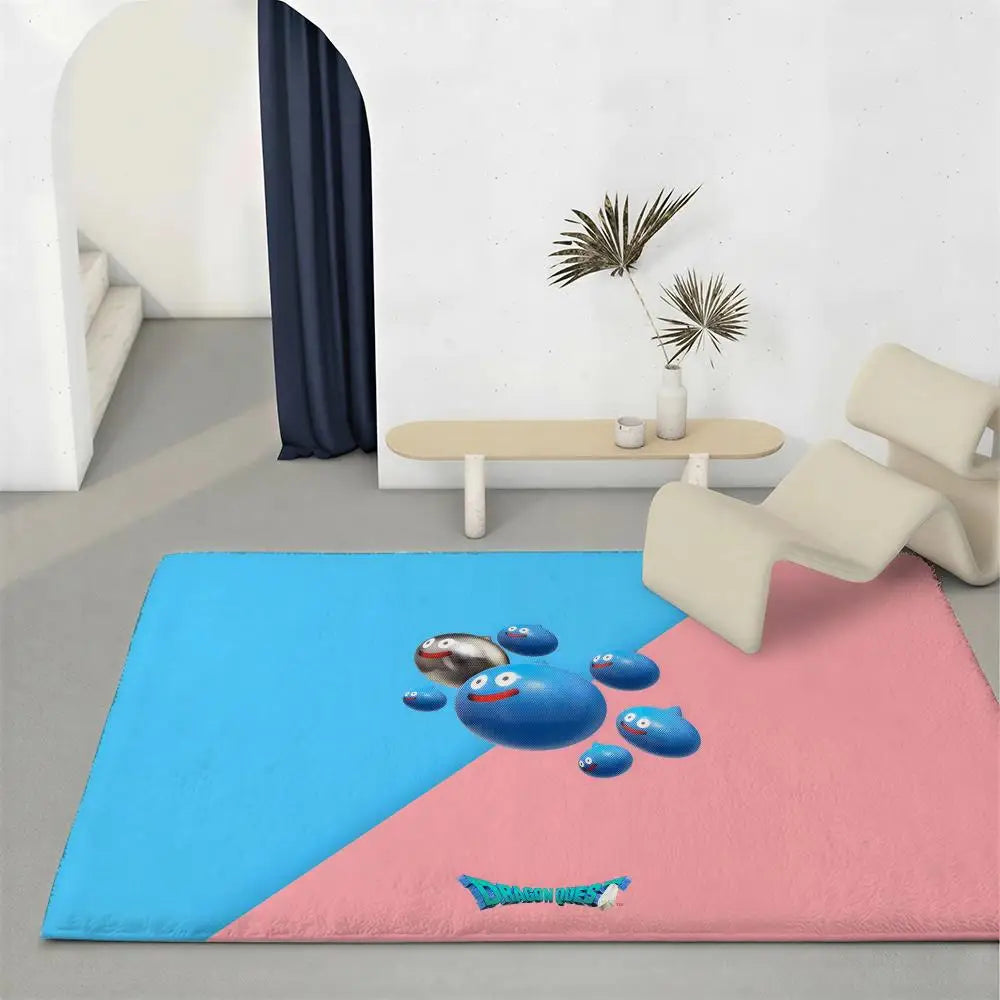 Dragon Quest Flannel Floor Mat – Non-Slip Soft Gaming Rug Gaming Floor Mat Axl White2 60x90cm