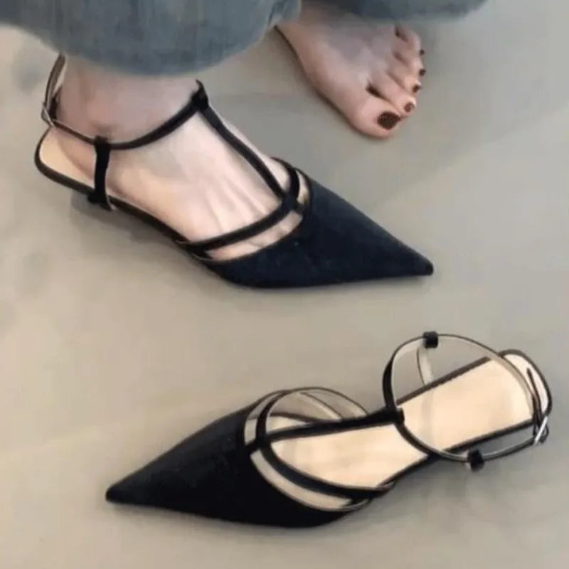 Women's Pointed Toe High Heel Mule Sandals – Satin Upper High Heel Mule Sandals Axl
