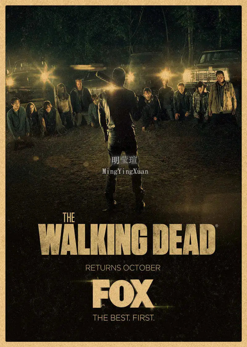 Walking Dead Vintage Kraft Paper Poster | Retro Wall Art Decor