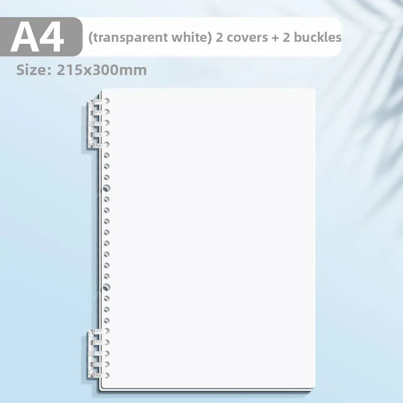 Transparent PP Loose-Leaf Binder Cover A4 A5 B5 – DIY Notebook Binder Cover Axl
