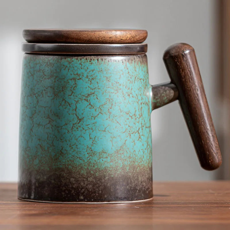Retro Ceramic Mug – Large Japanese Style Tea & Coffee Cup Ceramic Coffee Mug Axl 301-400ml Style A