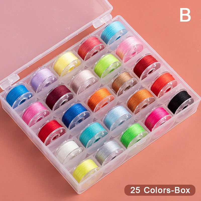 Multicolor Sewing Bobbins Box Set – 25 or 36 Pc Thread Spools Sewing Bobbin Set Axl B