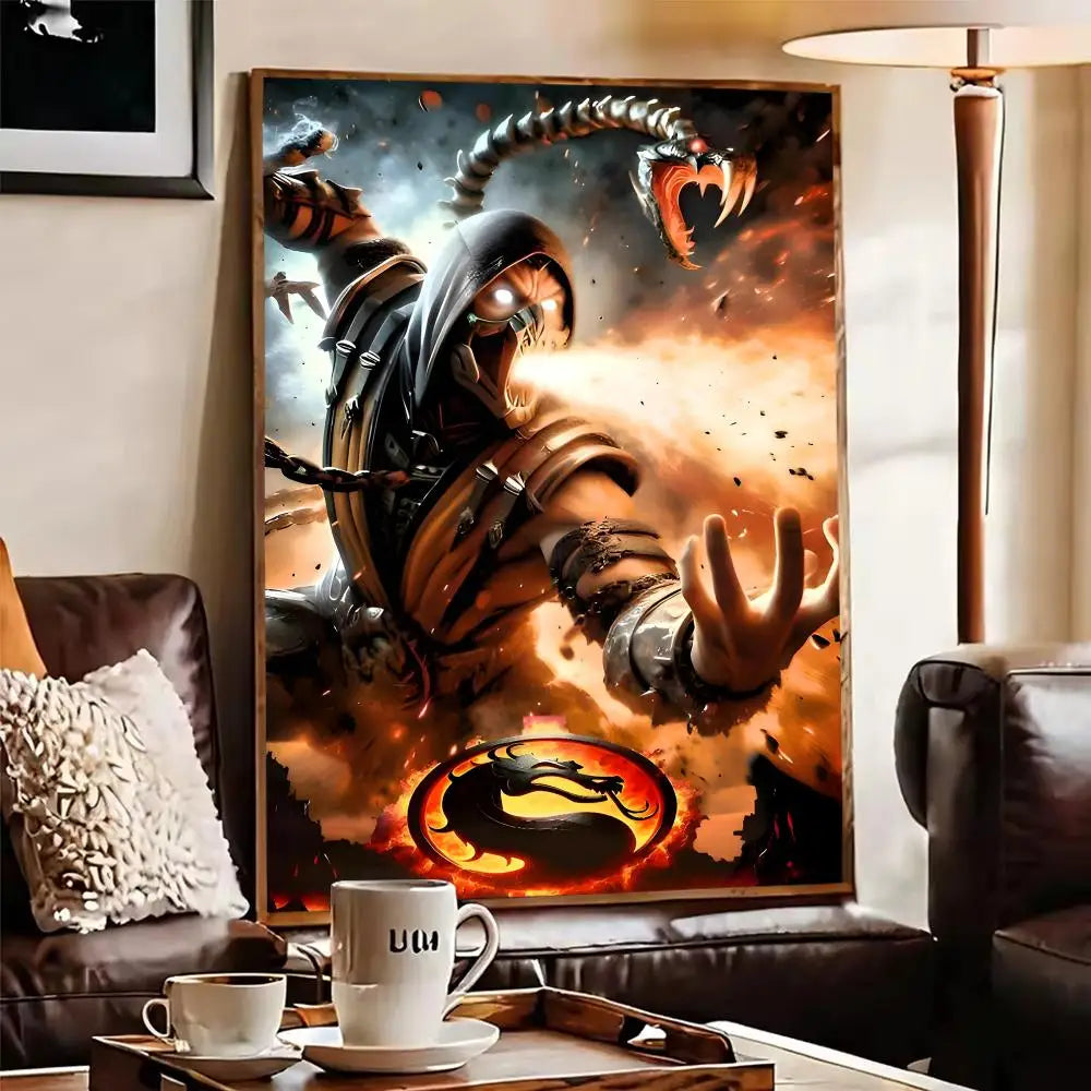 Mortal Kombat Canvas Wall Art Poster | Unframed Gaming Decor Canvas Wall Art Axl