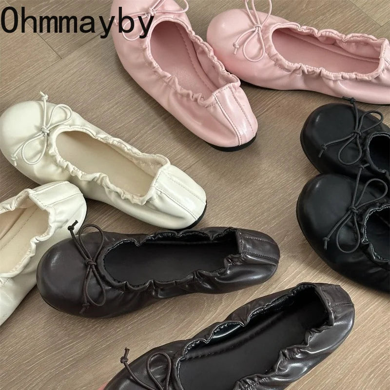 Women's Butterfly-Knot Mary Jane Ballet Flats | Slip-On Mary Jane Flats Axl