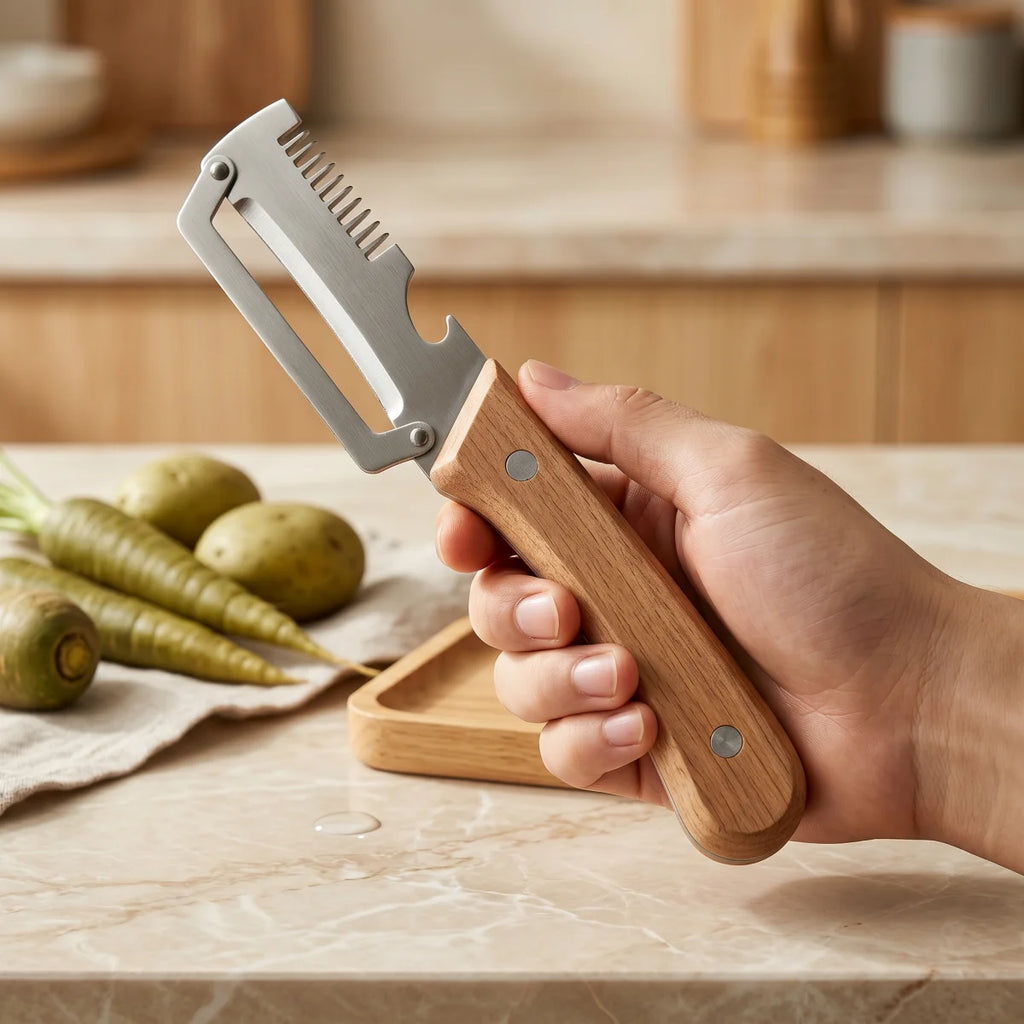 3-Piece Wooden Handle Stainless Steel Vegetable Peeler Set Vegetable Peeler Set Axl