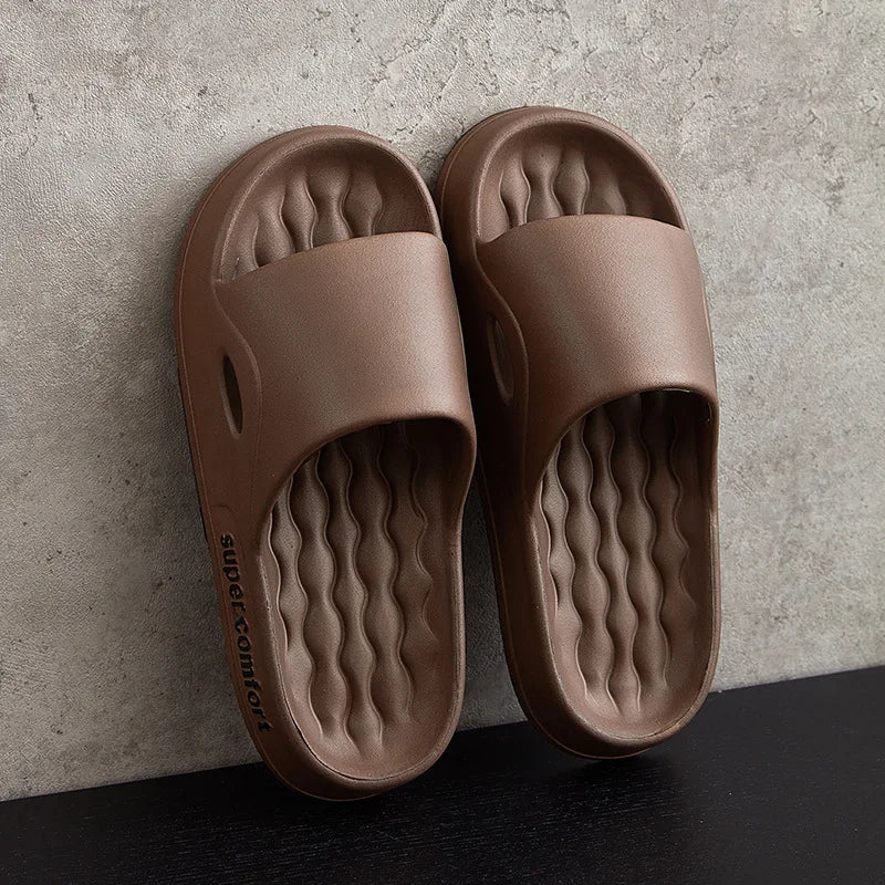 Men's Lightweight EVA Slides – Comfortable Indoor Slippers EVA Slides Slippers Axl Brown 44-45