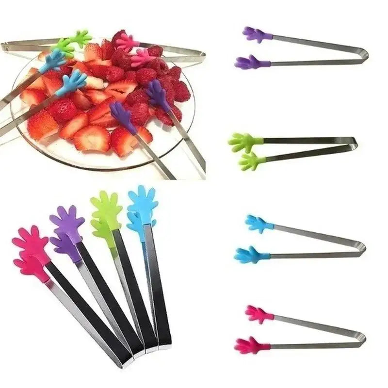 Silicone Palm Mini Food Tongs – Fun Kitchen Clip Utensil Kitchen Tongs Axl