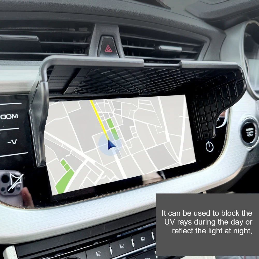 Car GPS Screen Sun Visor – Universal Anti-Glare Shield 7–12" GPS Screen Visor Axl